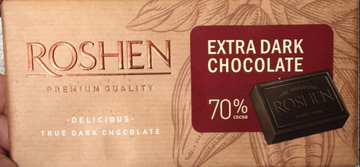 Фото - чорний шоколад екстра чорний 70% Roshen