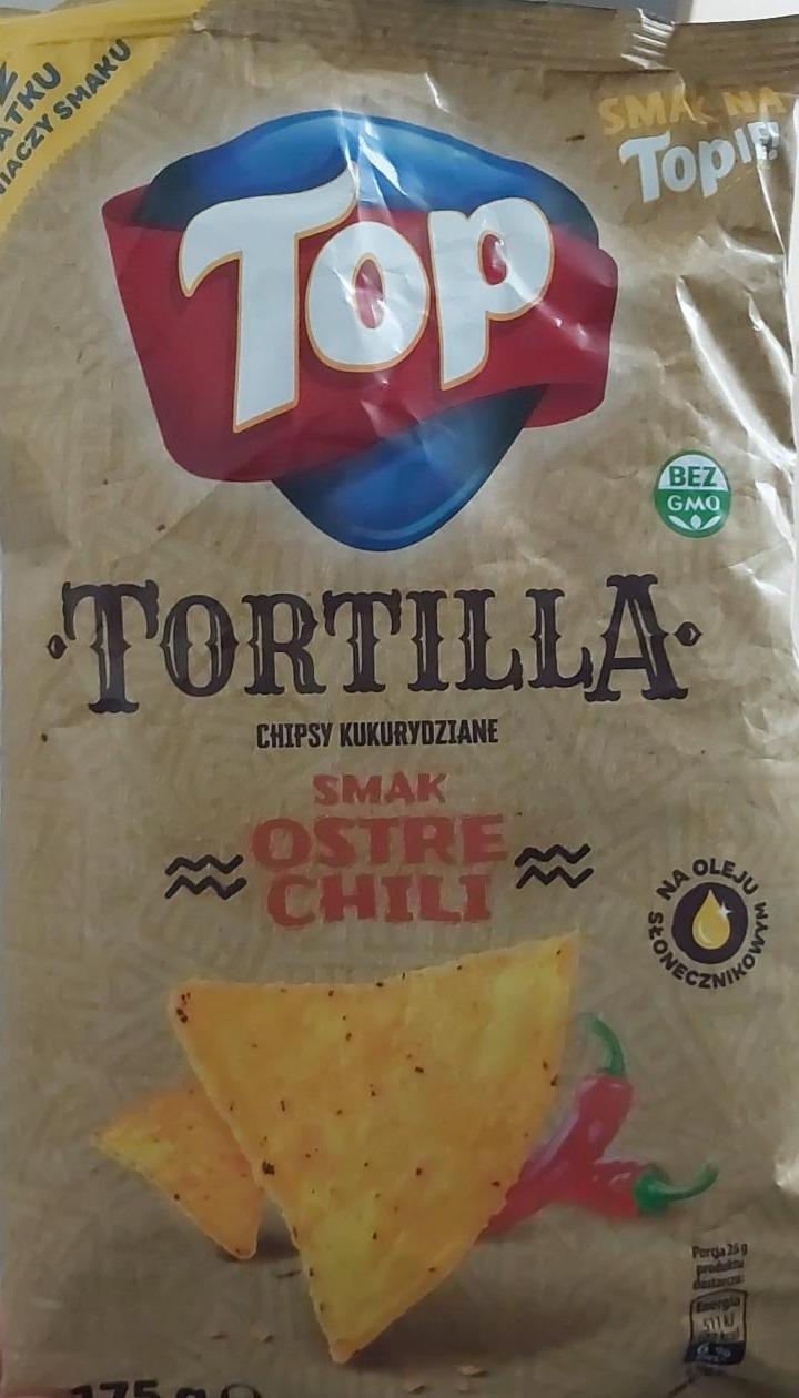 Фото - Кукурудзяні чипси Tortilla з гострим смаком чилі Top