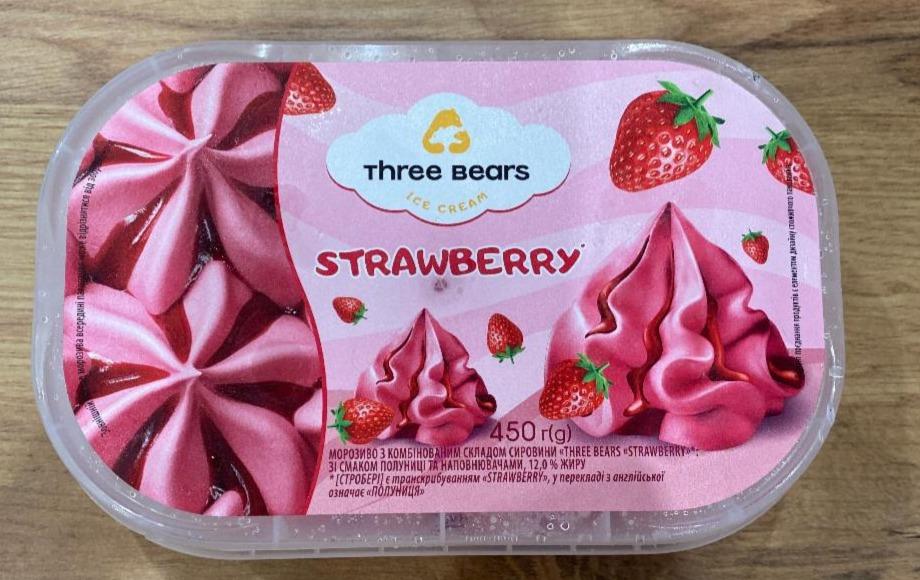 Фото - Морозиво 12% полуничне Strawberry Three Bears