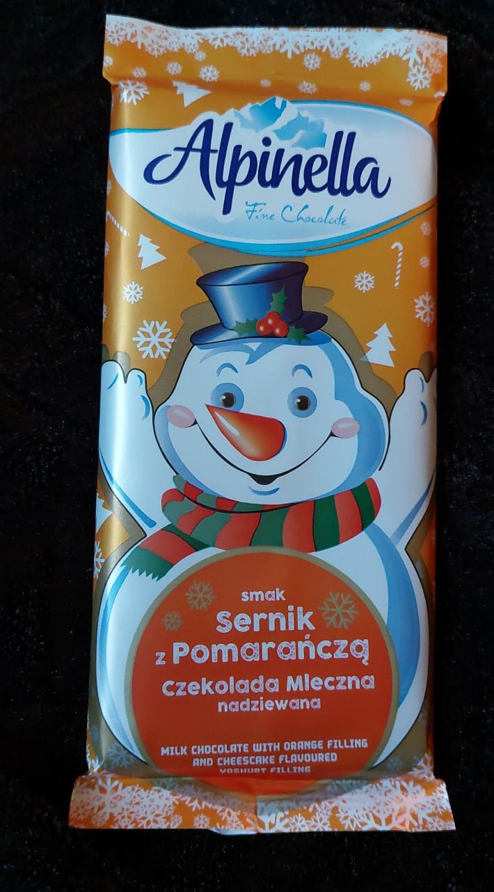 Фото - Молочний шоколад з апельсиновою начинкою 20% та йогуртовою начинкою зі смаком чізкейку 35% Alpinella