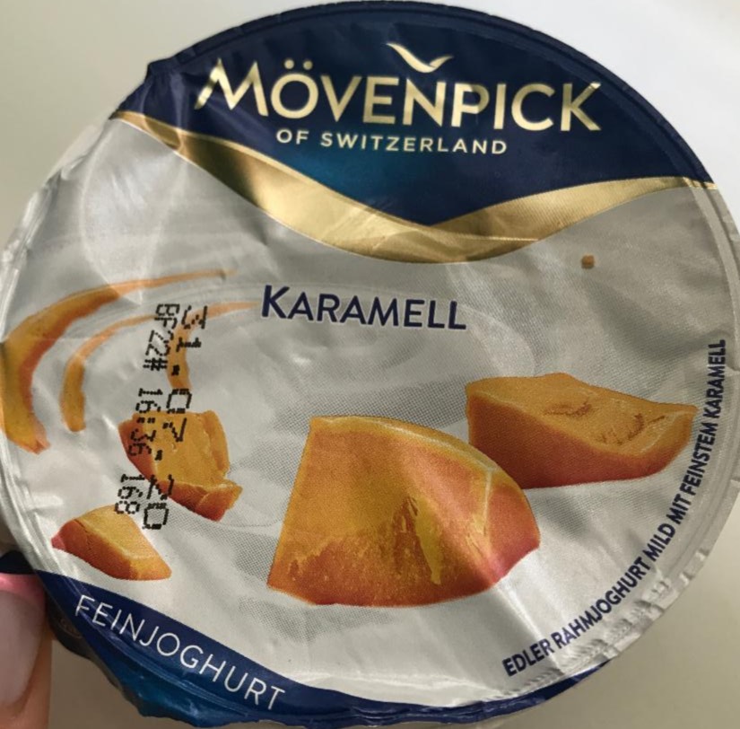Фото - йогурт вершковий з наповнювачем карамель Movenpick