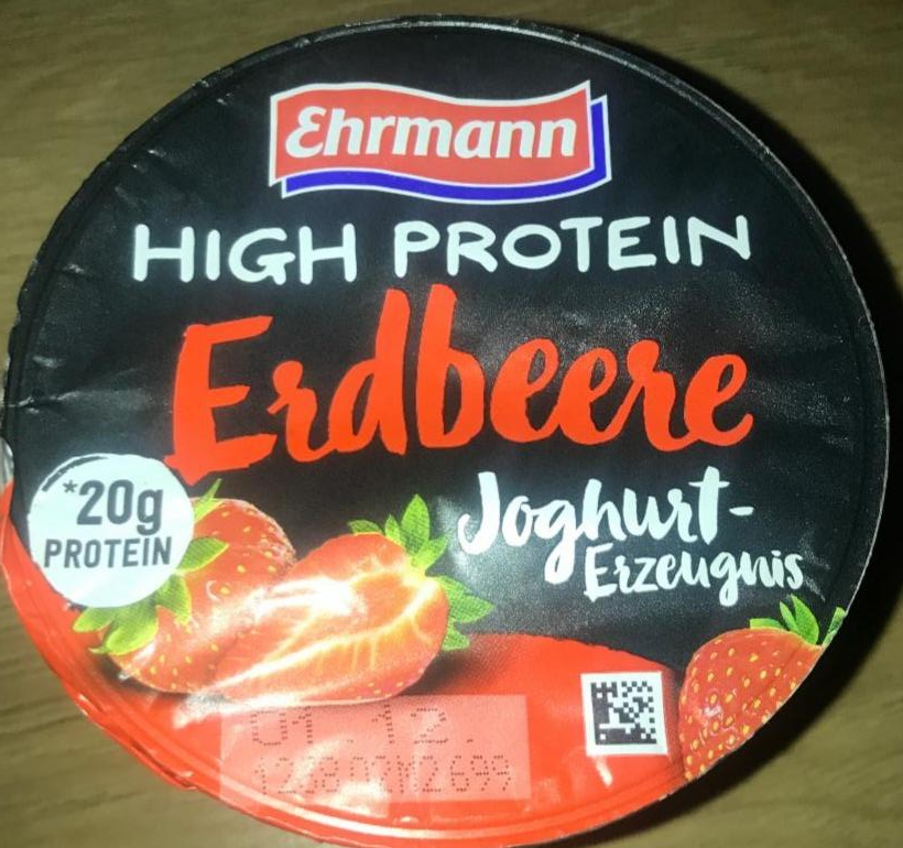 Фото - Йогурт полуничний 20% протеїну Ehrmann
