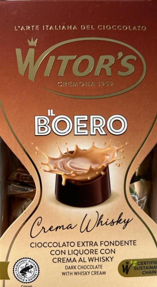 Фото - Шоколадні цукерки Boero 1L з темного шоколаду із кремовою начинкою з віскі Witor’s