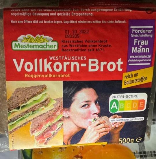 Фото - Хліб житній цільнозерновий Vollkorn-Brot Mestemacher