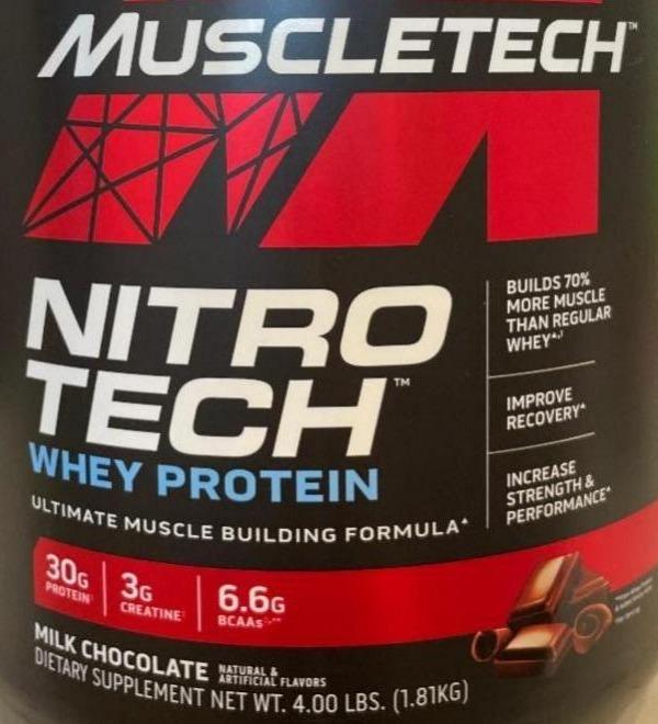 Фото - Молочний шоколад Nitro Tech Whey Protein Muscletech