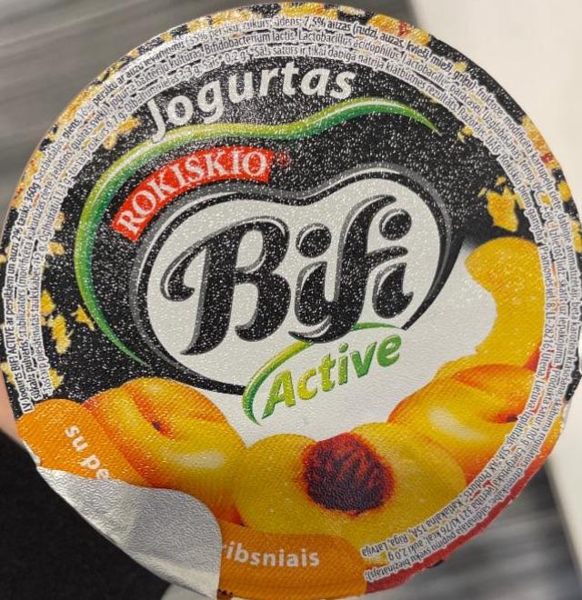 Фото - Йогурт 2% з персиком Bifi Active Rokiskio