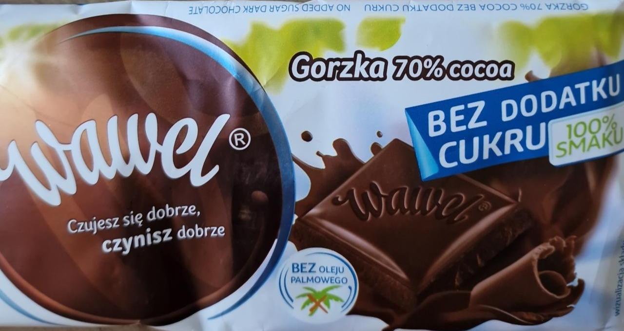 Фото - Шоколад гіркий 70% какао без додавання цукру Wawel