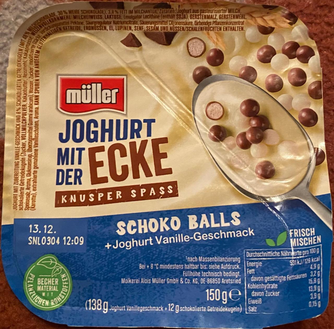 Фото - Йогурт з шоколадними кульками 3,8% Müller