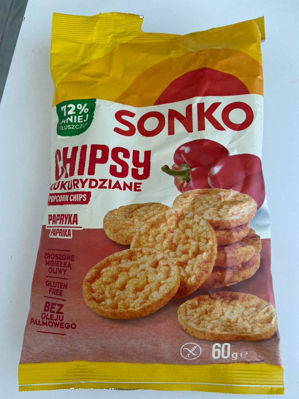Фото - Хлібці кукурудзяні зі смаком паприки Chipsy Papryka Sonko