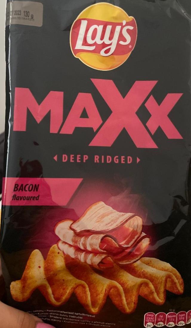 Фото - Чіпси картопляні MaXx рифлені зі смаком бекона Lays