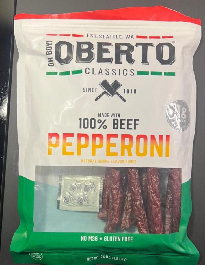 Фото - Ковбаски яловичі Pepperoni Oberto