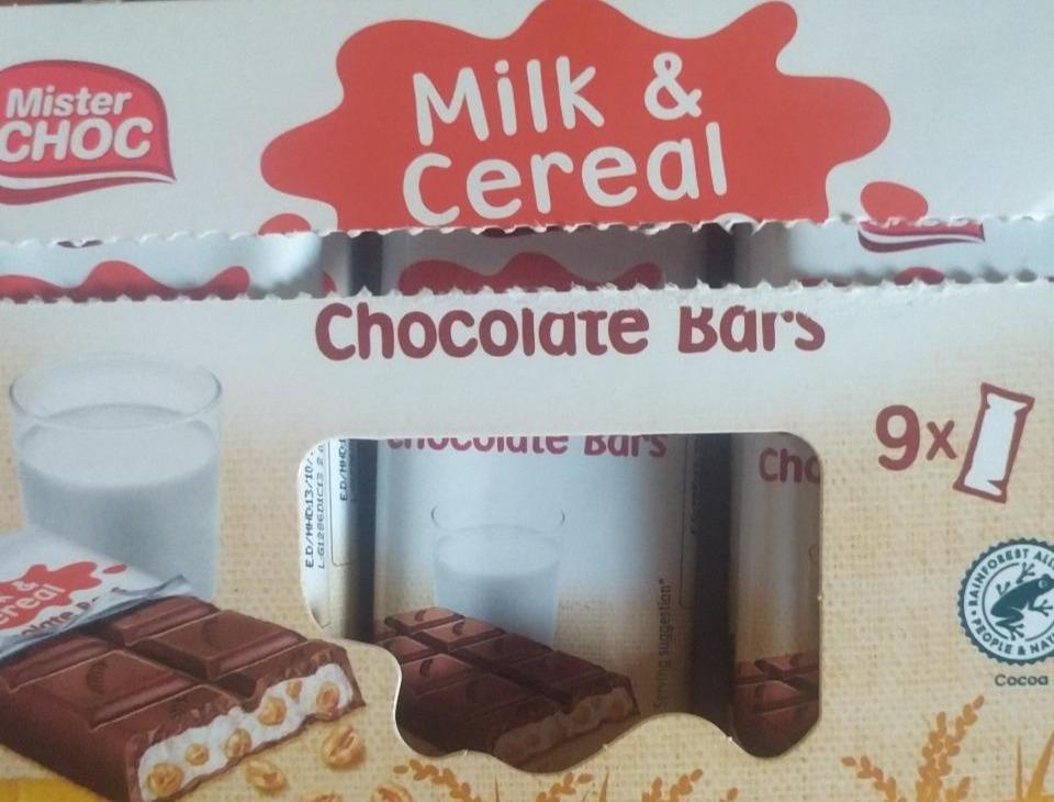 Фото - Батончики Cereal молочні зі злаками Mister Choc