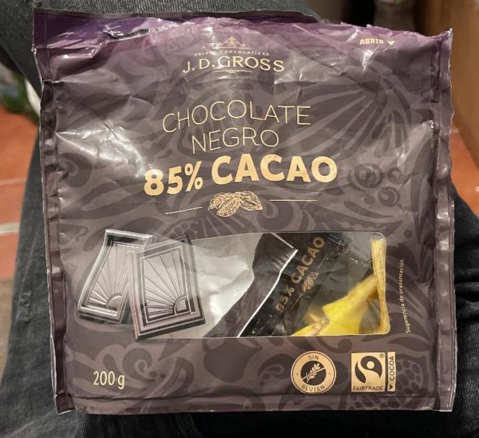 Фото - Шоколад чорний 85% Chocolate Negro J.D Gross