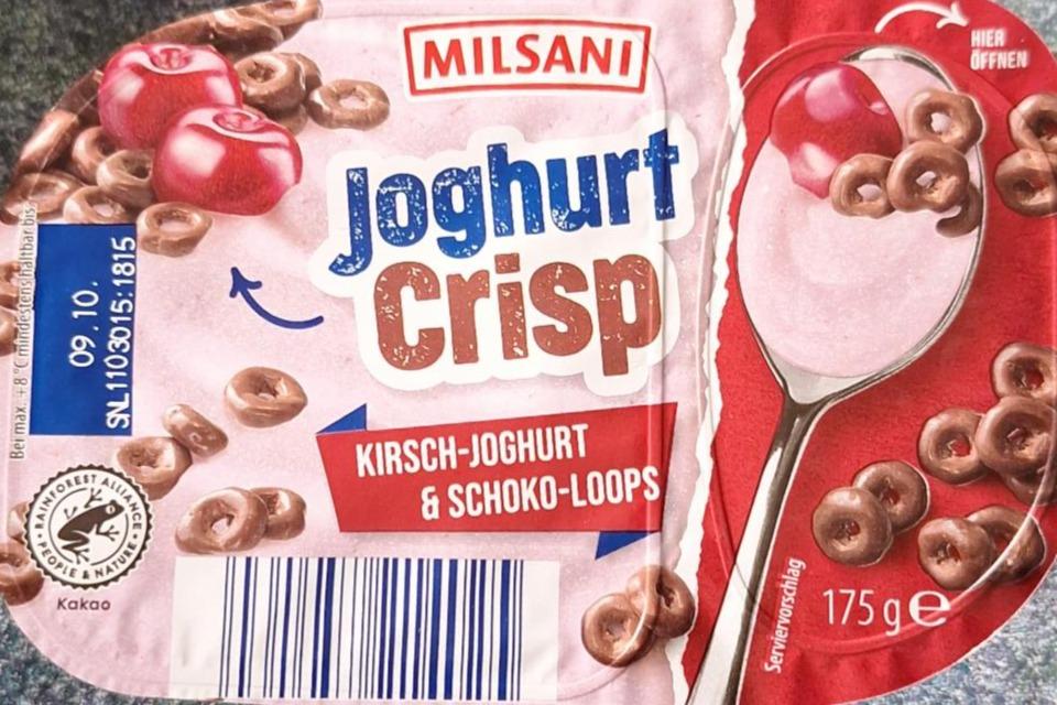 Фото - Joghurt-Crisp Kirschjoghurt & Schoko-Loops Milsani