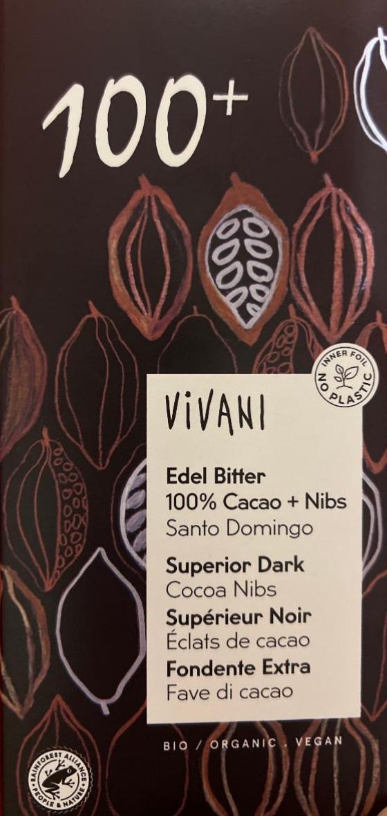 Фото - Organic Superior Dark 100% Cocoa + Nibs Vivani