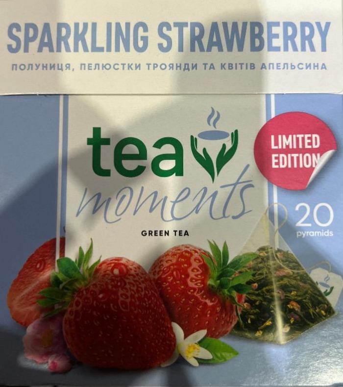 Фото - Чай Sparkling Strawberry зелений зі смаком полуниці 20 пірамідок Tea moments