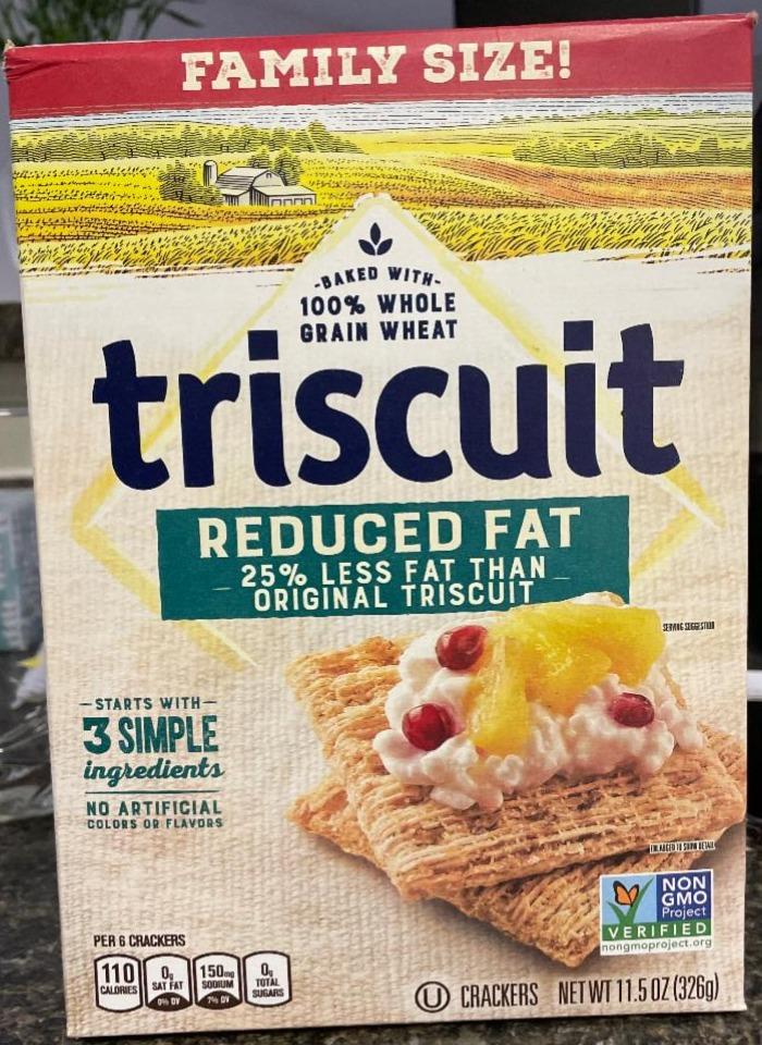 Фото - Triscuit reduced Fat Whole Grain Wheat Cracker Nabisco
