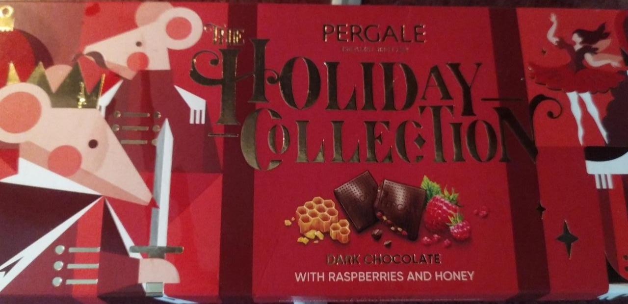 Фото - Шоколад темний holiday зі шматочками малини та медом Pergalē