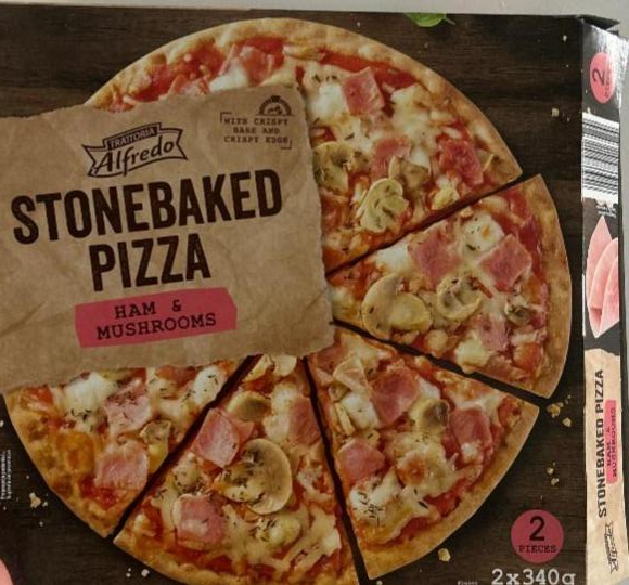 Фото - Піца на камені з шинкою та грибами Stonebaked pizza Alfredo