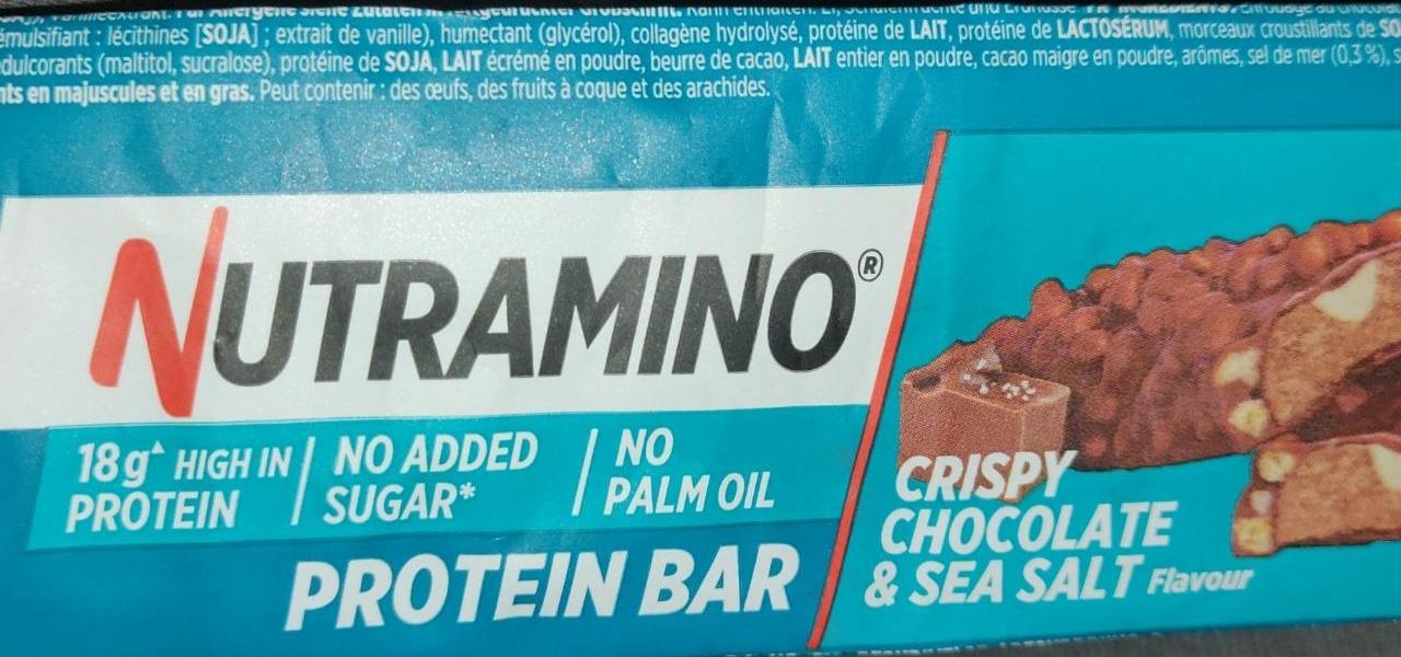 Фото - Батончик протеїновий з хрустким шоколадом і морською сіллю Nutramino