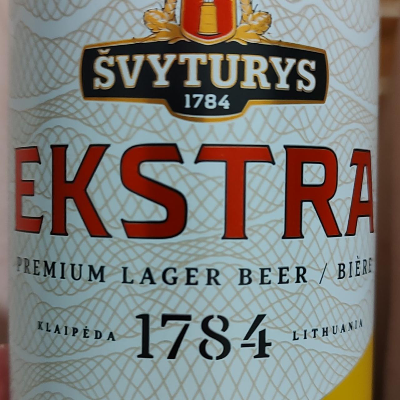 Фото - Пиво світле фільтроване пастеризоване Ekstra Svyturys