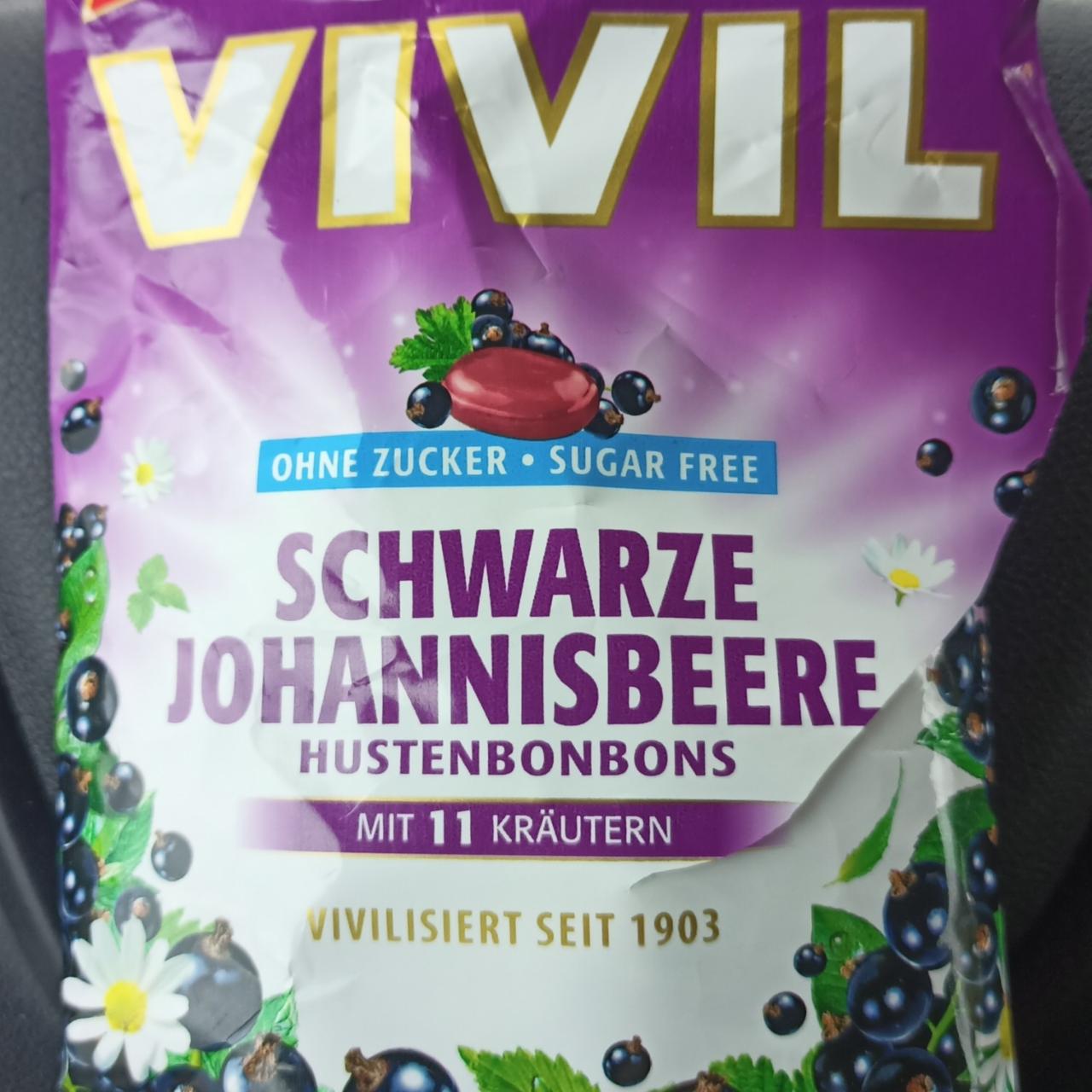 Фото - Льодяники зі смаком смородини Schwarze Johannisbeere без цукру Vivil