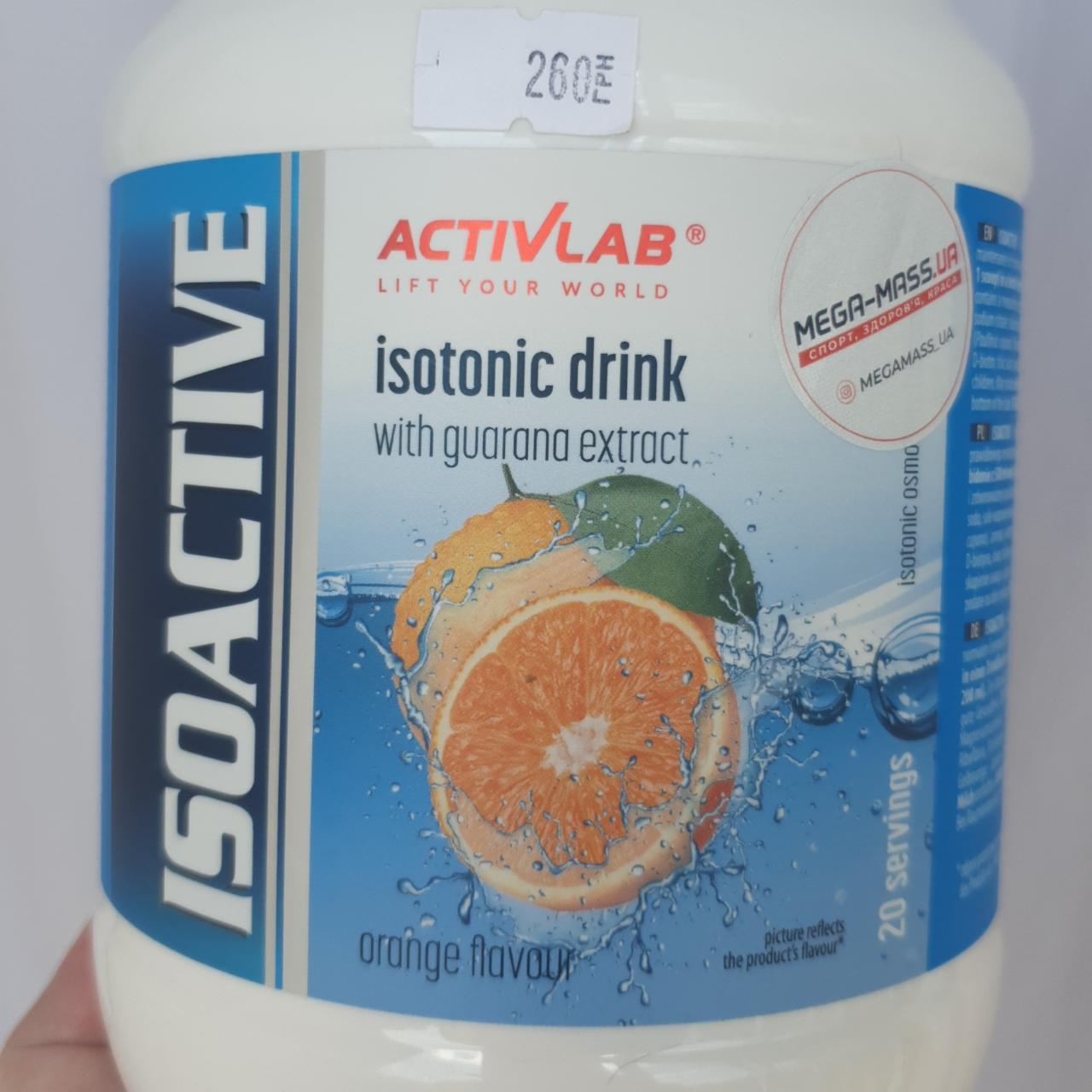 Фото - Ізотонік з апельсиновим смаком Isotonic Drink Orange Flavour Isoactive ActivLab