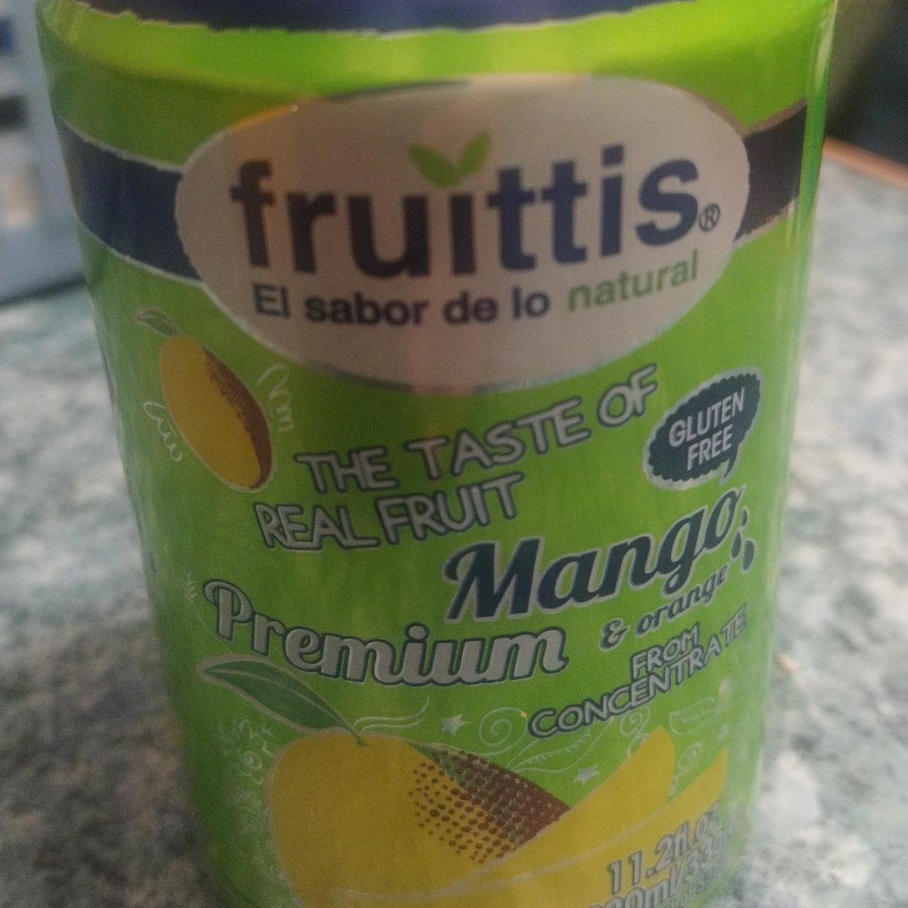Фото - Напій негазований соковмісний зі смаком манго та апельсина з концентрату Fruittis