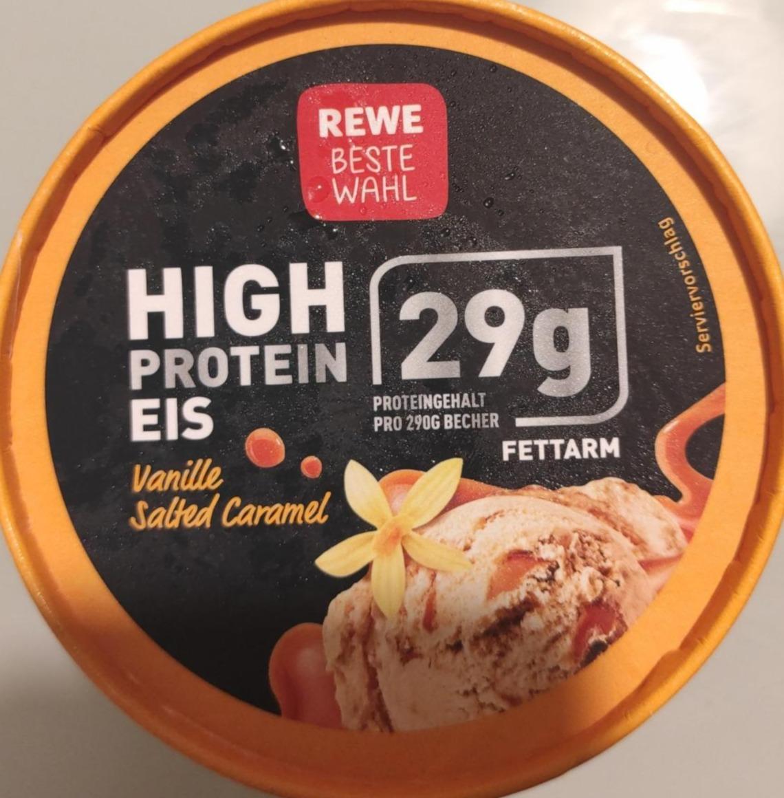Фото - Морозиво з високим вмістом білка ванільно-солена карамель Rewe