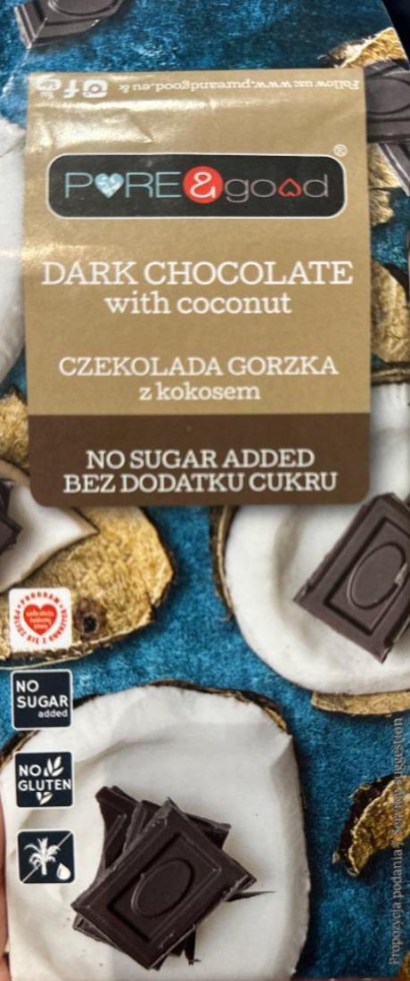 Фото - Dark chocolate with coconut w/o sugar Pure&Good