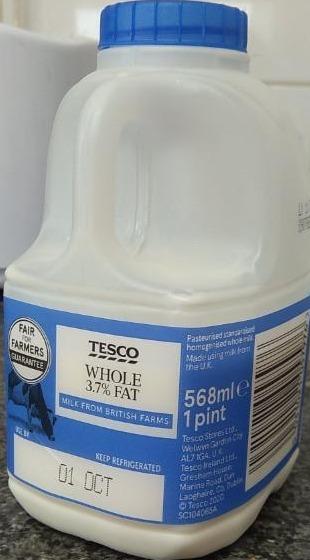 Фото - Whole 3,7% fat Milk Tesco