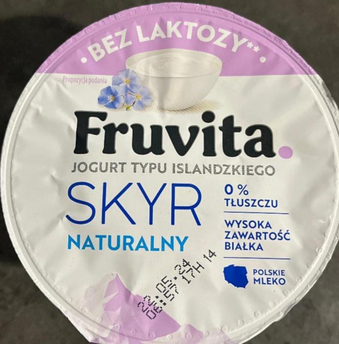 Фото - Skyr naturalny jogurt typu islandzkiego bez laktozy FruVita