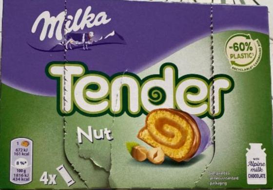 Фото - Рулети бісквітні вкриті молочним шоколадом Nut Tender Milka
