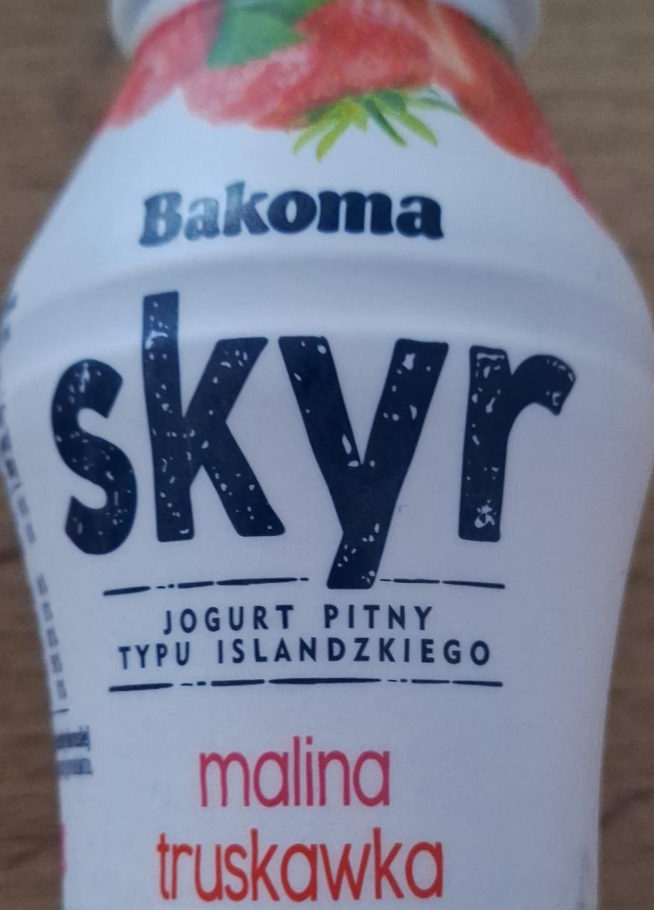 Фото - Skyr jogurt pitny typu islandzkiego malina truskawka Bakoma