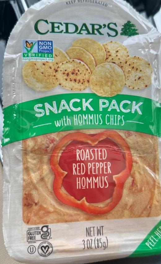 Фото - Snack Pack Roasted Red Pepper Hommus With Hommus Chips Cedar's