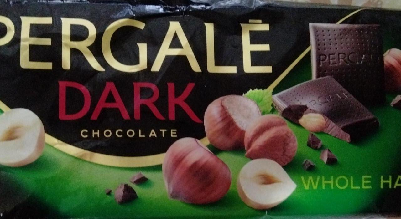 Фото - Шоколад чорний з цілими ядрами горіха фундука Pergale