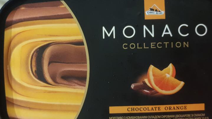 Фото - Морозиво Monaco апельсин шоколад 10% Три ведмеді