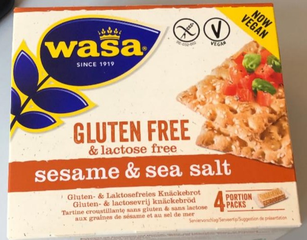Фото - Хлібці з кунжутом та сіллю Lactose Free & Gluten Free Wasa