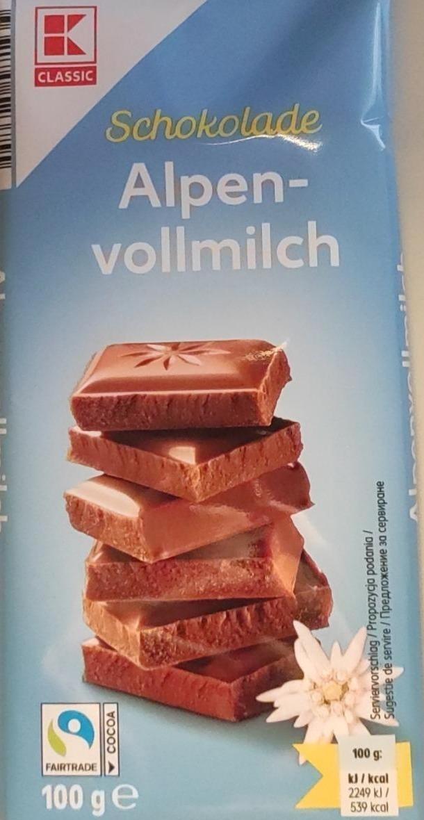 Фото - Шоколад молочний Альпійський K-Classic