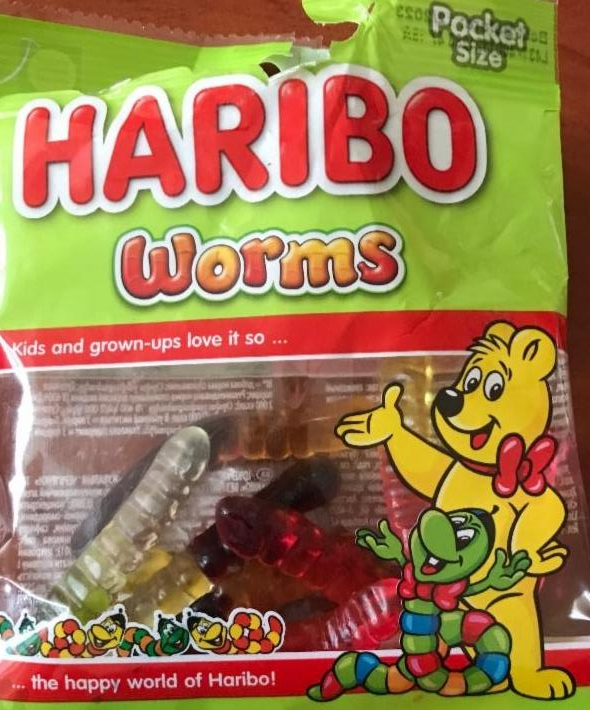 Фото - Цукерки желейні неглазуровані Worms Haribo
