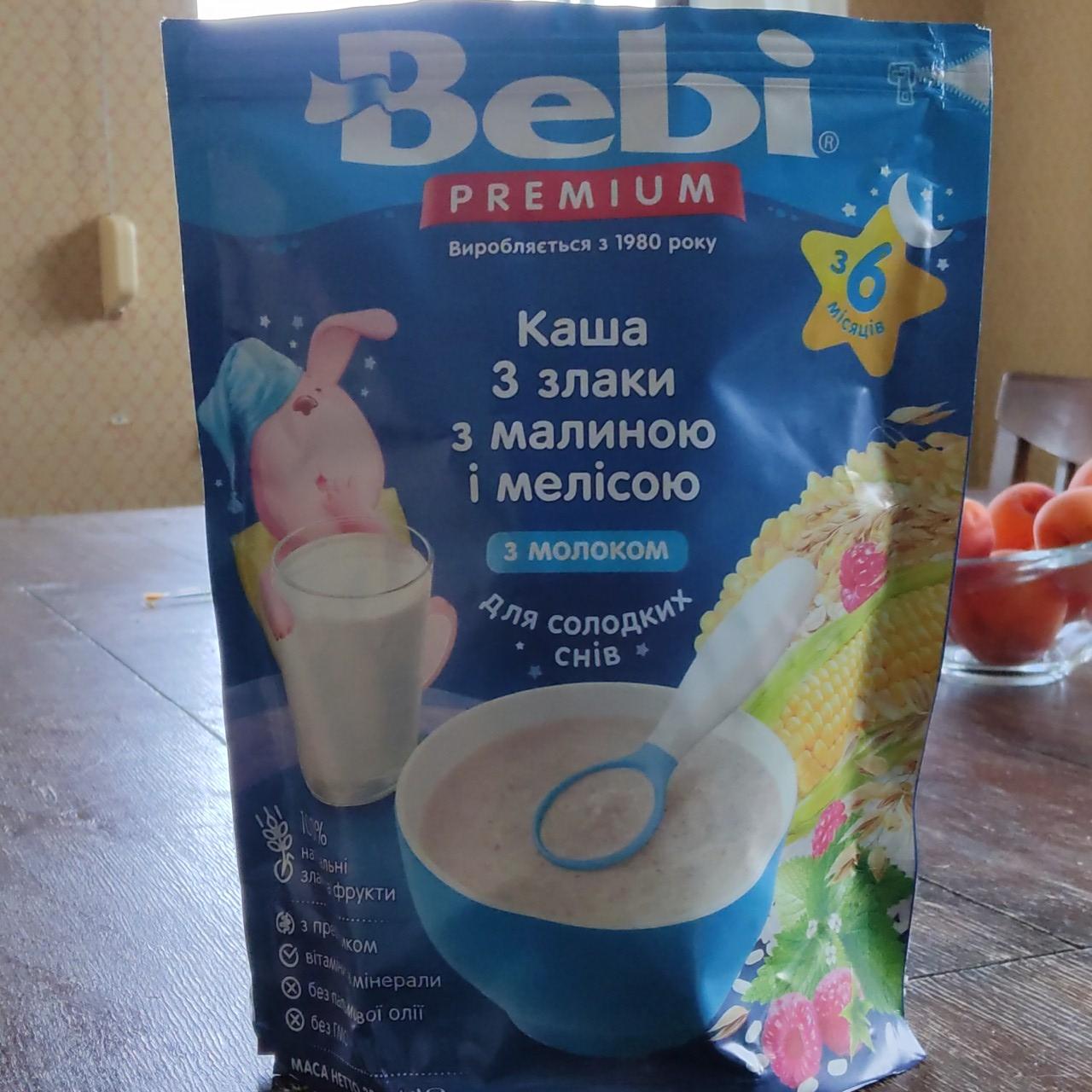 Фото - Каша з малиною і мелісою з молоком 3 злаки Premium Bebi
