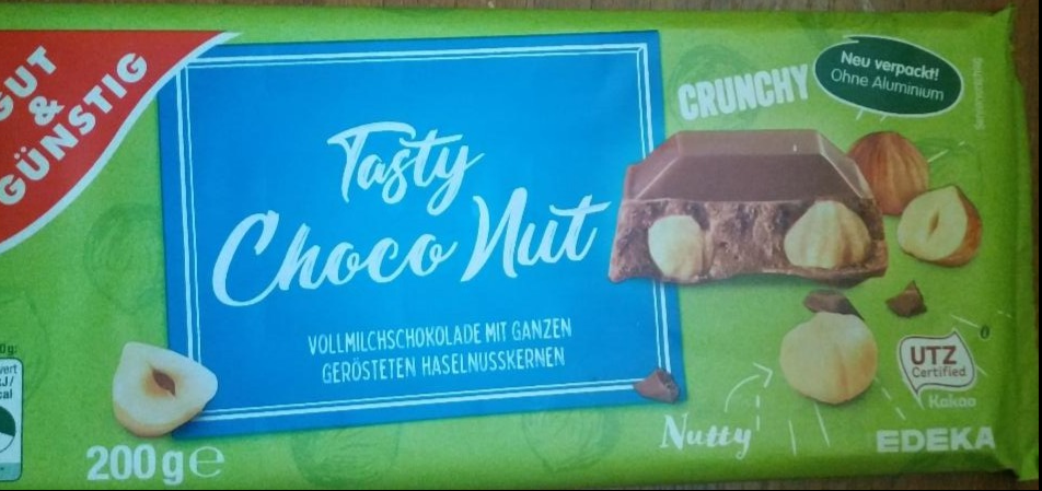 Фото - Молочний шоколад з цілими смаженими горіхамиTasty Choco Nut