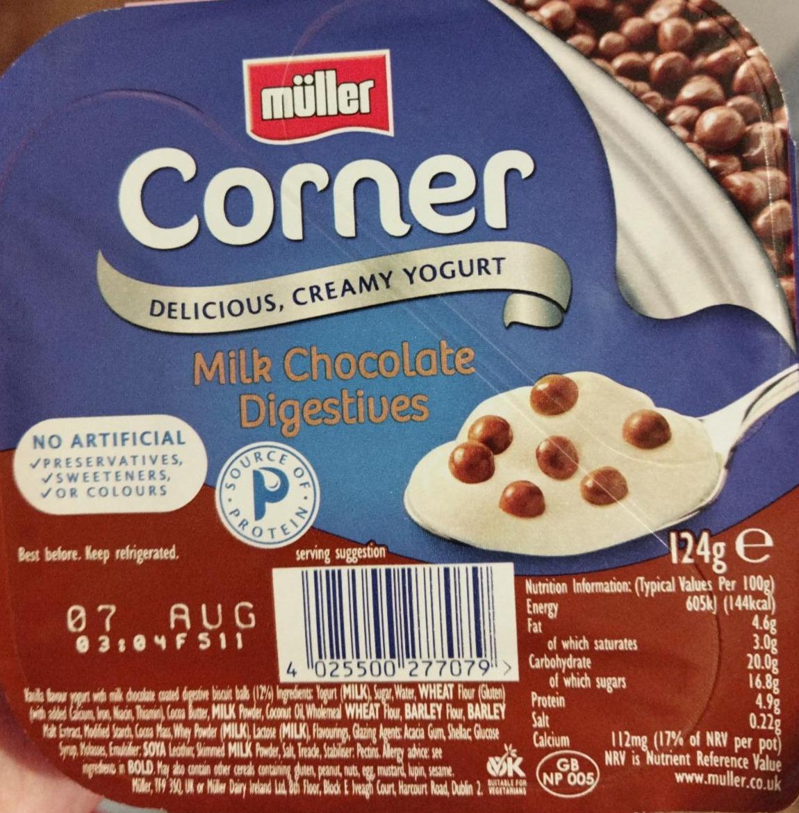 Фото - Йогурт Corner Milk Chocolate Digestives Müller