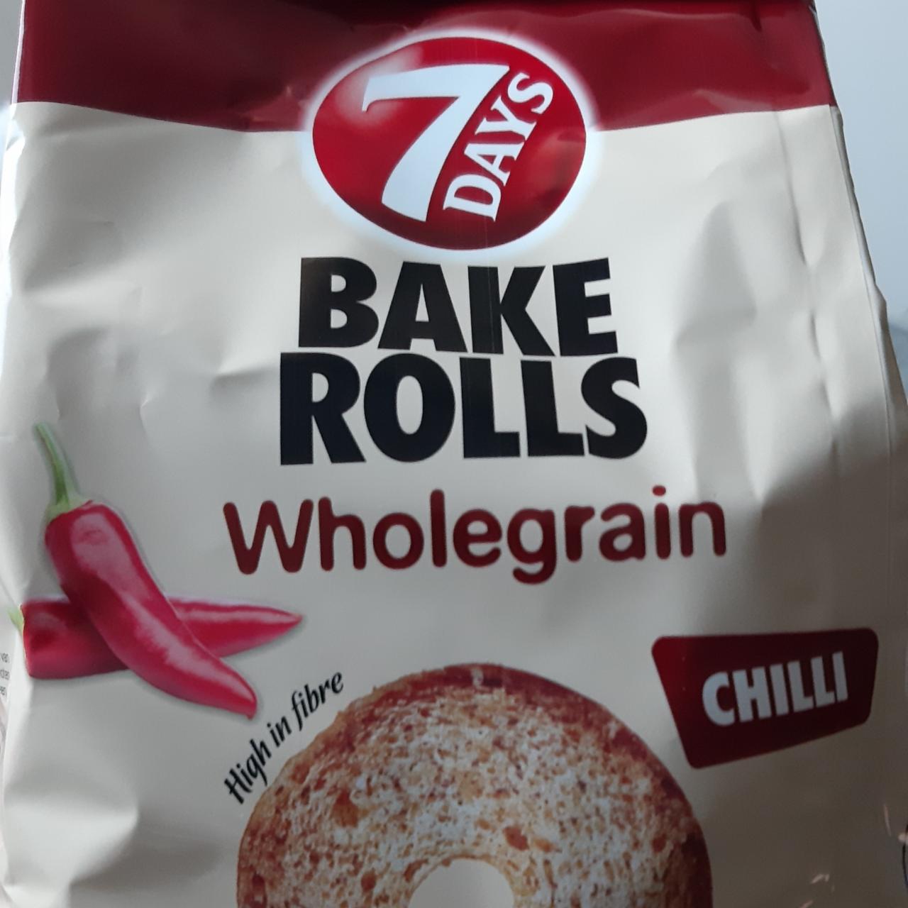 Фото - Цільнозернові хлібні чипси зі смаком чилі Bake rolls 7days