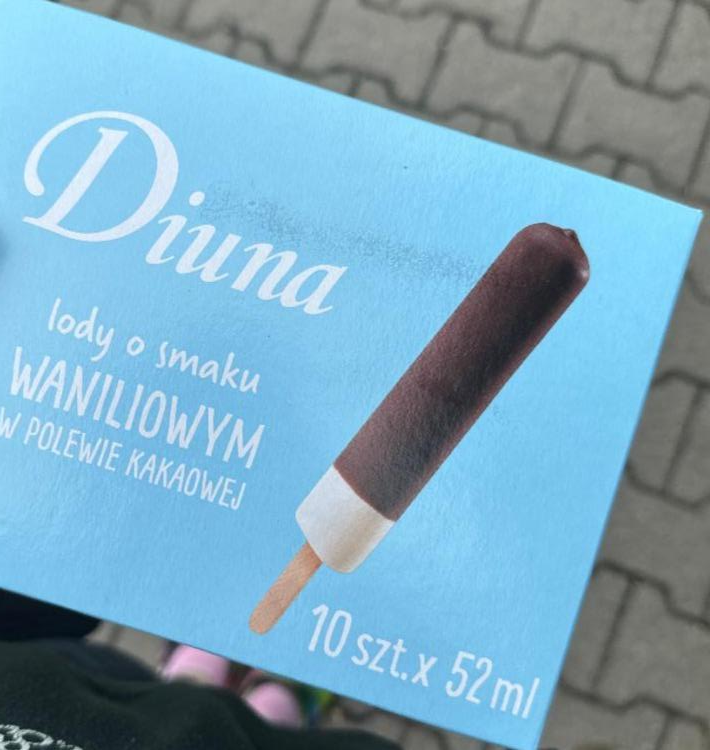 Фото - Морозиво зі смаком ванілі в глазурі з какао Diuna