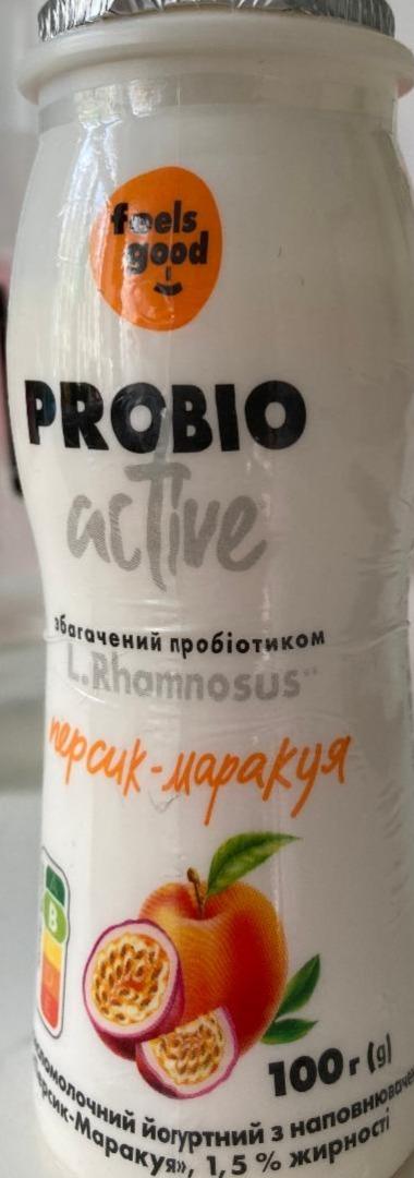 Фото - Напій кисломолочний йогуртний з наповнювачем Персик-Маракуя збагачений пробіотиком Probio Active Feels Good