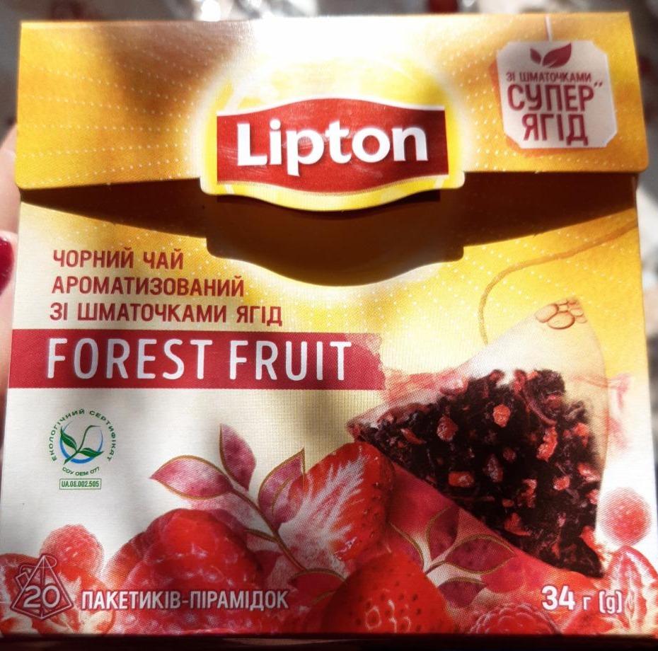 Фото - Чай чорний ароматизований зі шматочками ягід Forest Fruit Lipton