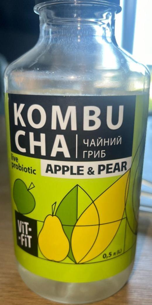 Фото - Напій бродіння фільтрований непастеризований Kombucha apple&pear Vit-Fit