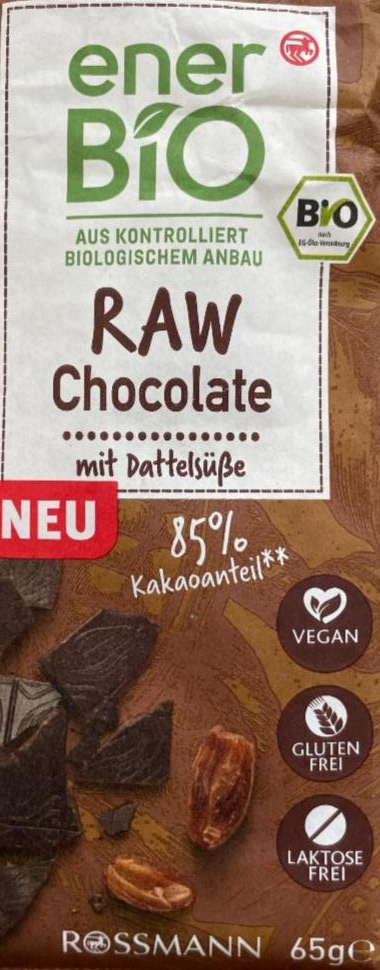 Фото - Raw Chocolate mit Dattelsüße 85% Kakaoanteil EnerBio