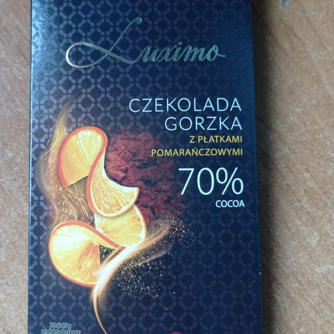 Фото - Шоколад чорний 70% з апельсином Luximo